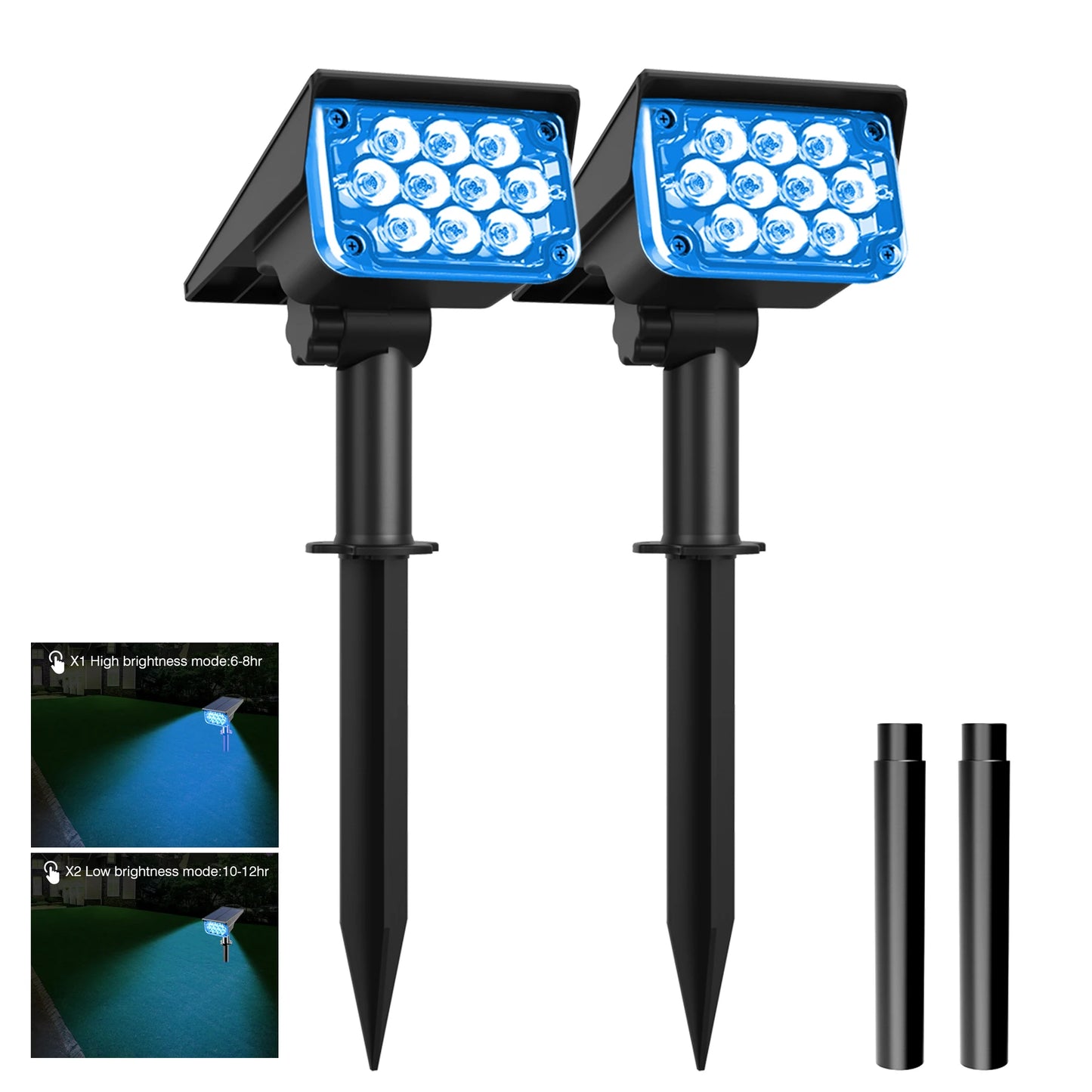 Solar LED Light Outdoor IP65 Waterproof Blue Light Solar Power Light Lawn Light For Garden Decor Solar Wall Light Outdoor