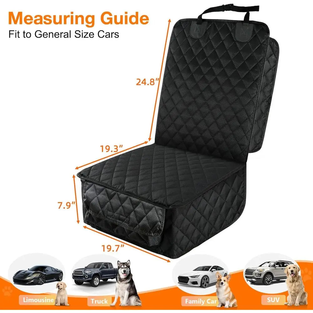 Front Seat Car Cover, Full Protection Dog Car Seat Cover with Side Flaps, Nonslip Scratchproof Seat Cover for Cars, Trucks, SUVs