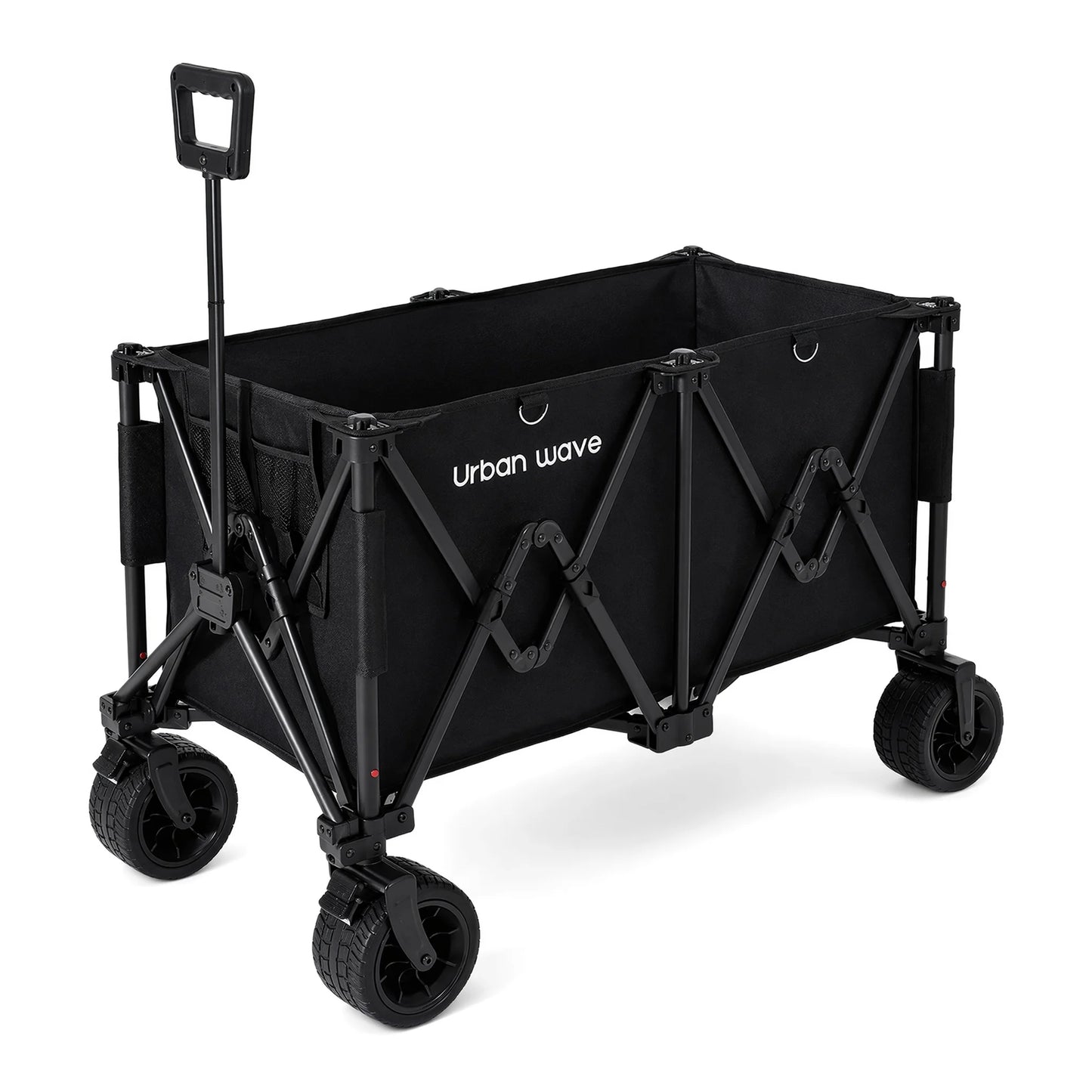 Heavy-Duty Folding Beach Cart - 680 LBS Capacity, LargeAll-Terrain Sand Wheels, Cup Holder, 360° Maneuverability -Ideal for Camping, Gardening, Outdoor Sports Equipment Transport