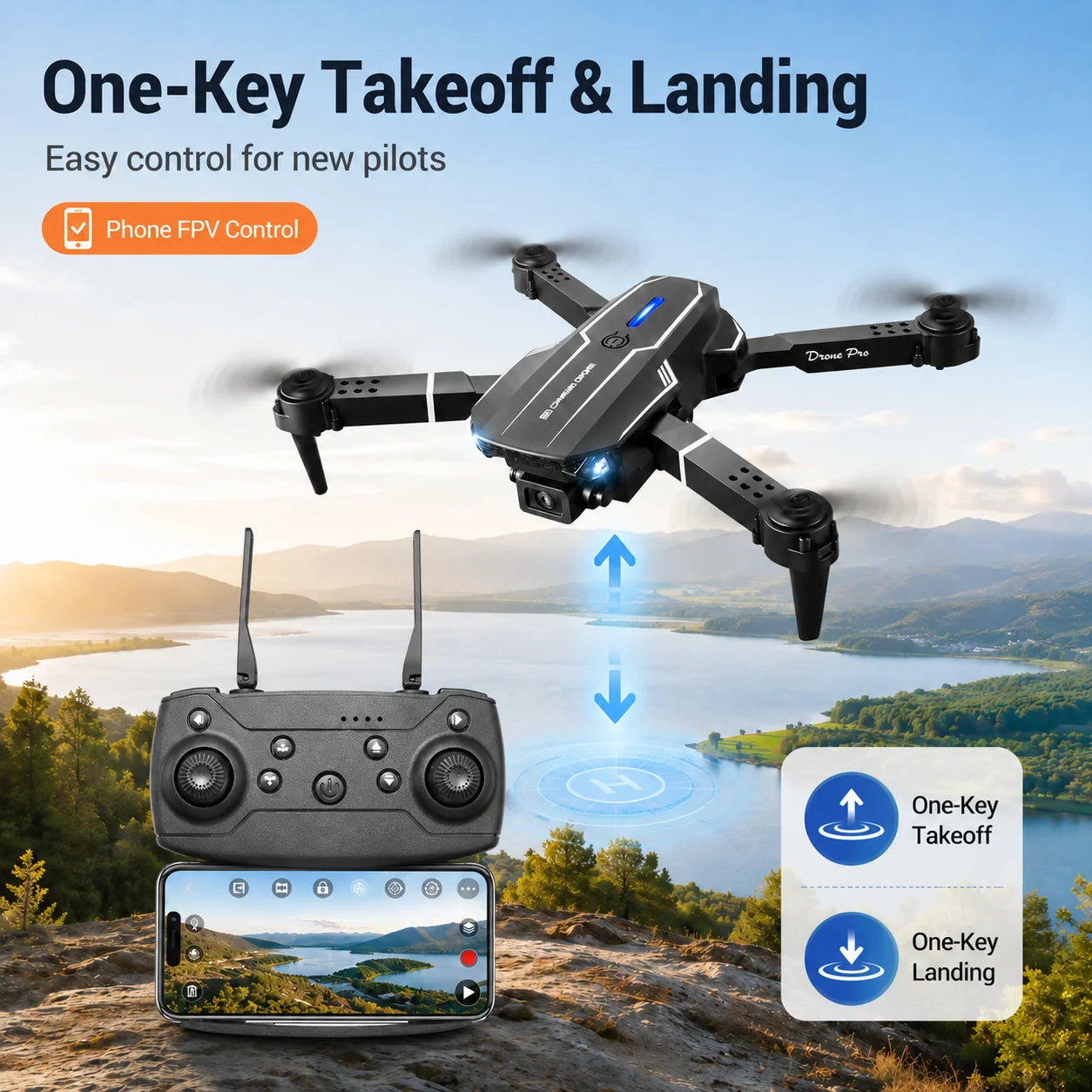S101 Foldable RC Drone 4K HD Dual Camera WIFI FPV APP Waypoint Flight Altitude Hold 6-Axis Gyro Quadcopter for Beginners
