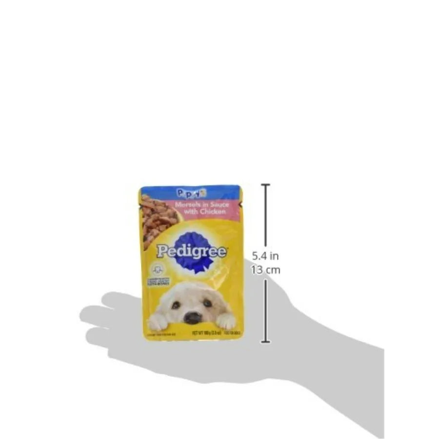 Puppy Food Morsels in Sauce, Wet Dog Food Pouches, Flavor, 3.5 oz. Pouches