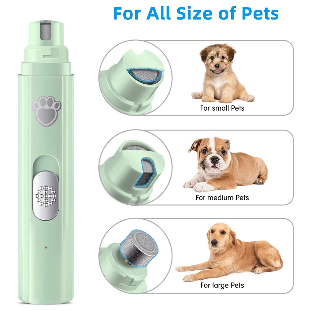Electric Pet Nail Clipper with Polisher Wheel LED Light Pet Nail Trimmers 500 mAh 2-Speed Paws Nail Cutter for Pet Paws Grooming