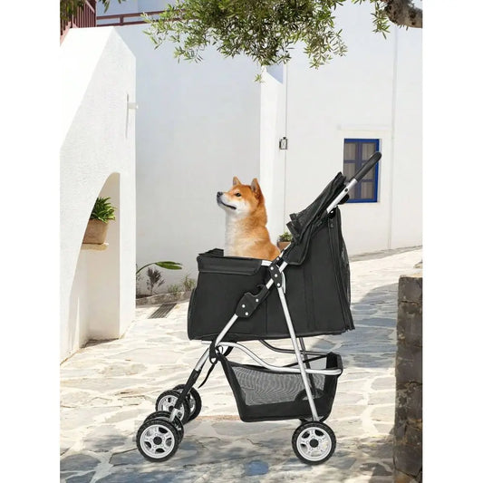 Wheels Dog Cat Stroller For Medium Large Dogs And Cats