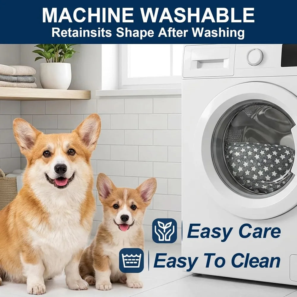 4 Piece Washable Dog Bed Mat with Anti-Slip Bottom, Deluxe Plush Memory Foam Crate Pad, Waterproof Outdoor Kennel Mat for Dogs & Cats, Large, Medium, Small Puppy Size 30" x 20"