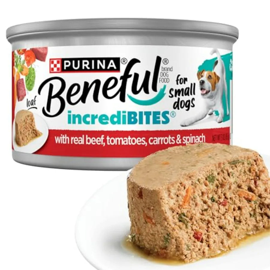 Small Breed Wet Dog Food, Incredibites Loaf With Real Beef Recipe - Pack of 12 3 oz. Cans