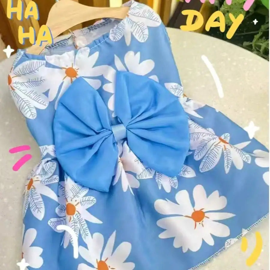1pc Vibrant Floral & Fruit Pattern Pet Dress Outfit, For Cats & Dogs