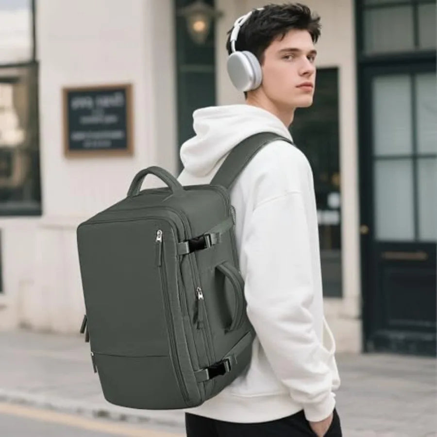 Travel Backpack for Men Women, Carry On Backpack, 16 Inch Laptop Backpack, Waterproof Hiking Backpack, Casual Outdoor Daypack