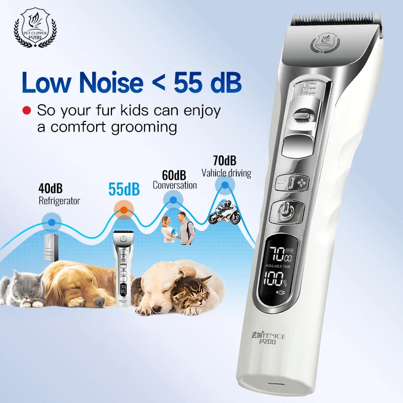 New Upgrade 5000mA Capacity Cordless LCD Screen Pets Dog Grooming Clippers Rechargeable Haircut Shaver for Trimming Salon