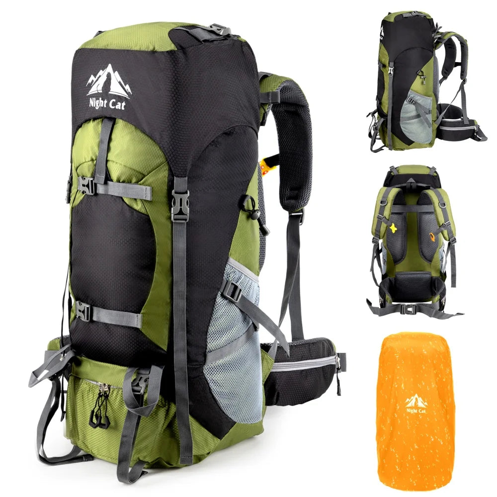 Hiking Backpacks Camping Backpacking Packs for Men Women Lightweight Outdoor for Mountaineering Traveling, No Internal Frame