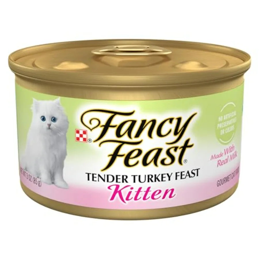 Kitten Tender Turkey Feast Wet Kitten Food Pate - Pack of 24/3 oz. Cans