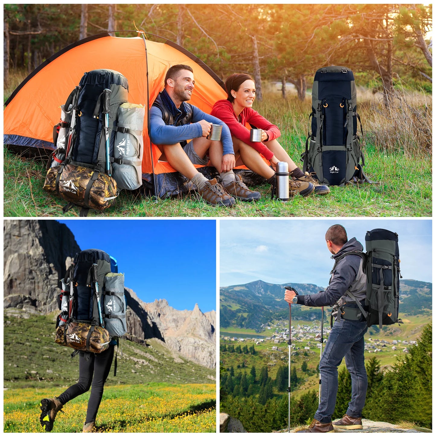 Camping Backpacks 90L with Internal Frame Hiking Backpack for Men Women Waterproof Lightweight Breathable Outdoor