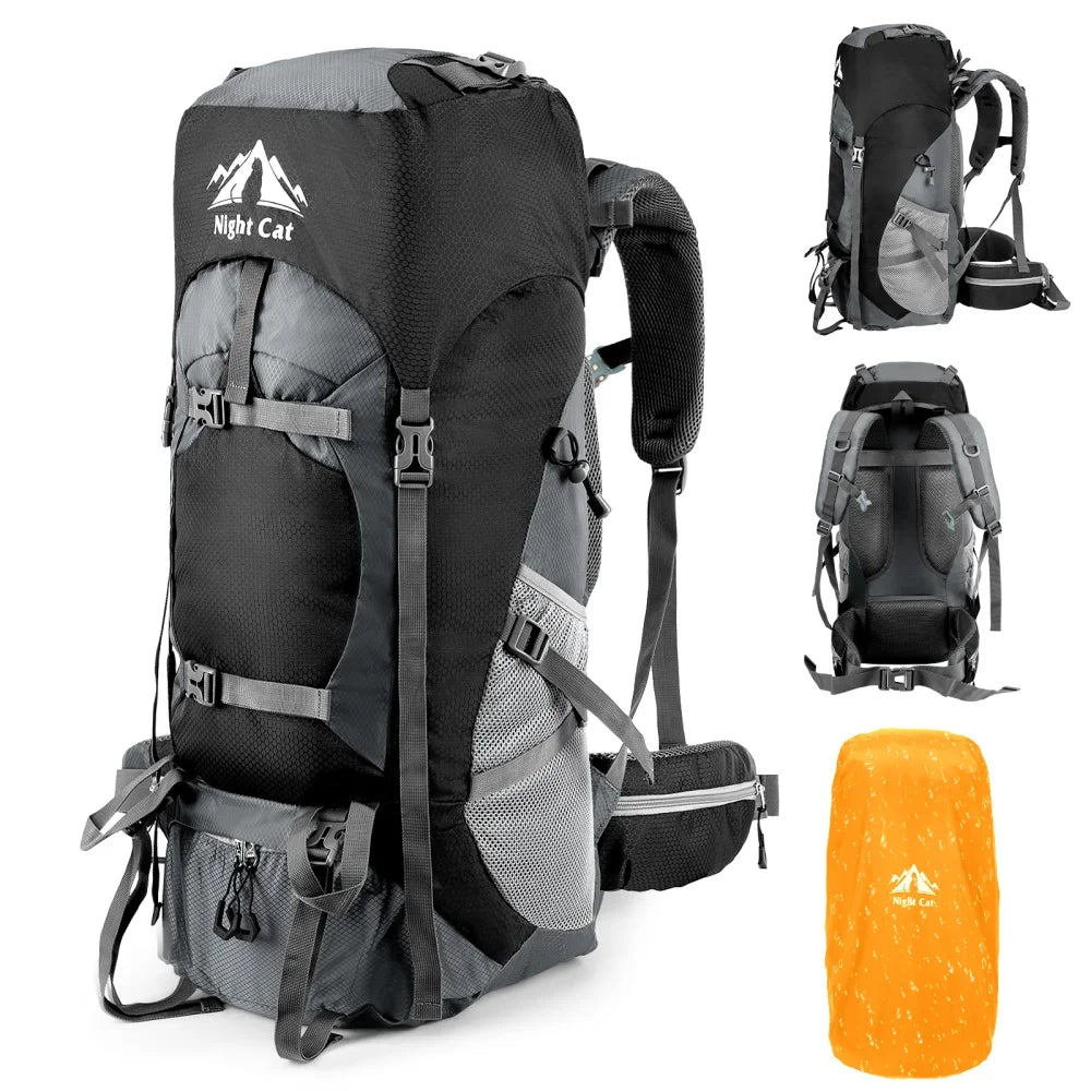 Hiking Backpacks Camping Backpacking Packs for Men Women Lightweight Outdoor for Mountaineering Traveling, No Internal Frame