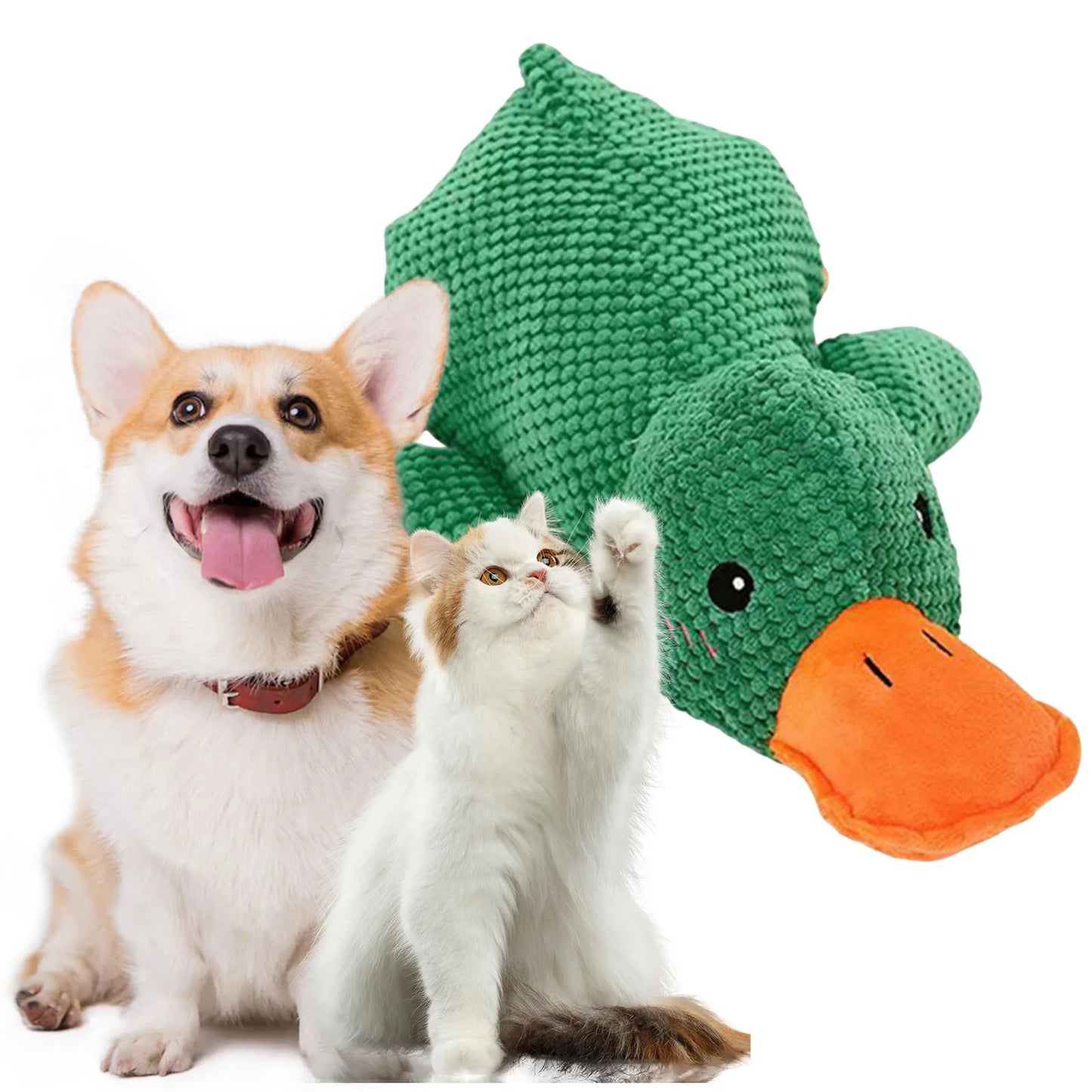 Interactive Squeaky Dog Chew Toy Dog Plush Toys To Keep Them Busy with Soft Fabric Yet Tough Quack Duck for Indoor Pups Teething
