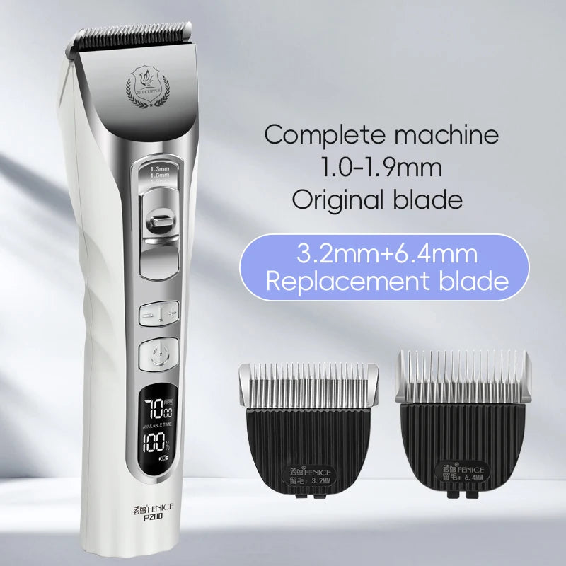 New Upgrade 5000mA Capacity Cordless LCD Screen Pets Dog Grooming Clippers Rechargeable Haircut Shaver for Trimming Salon
