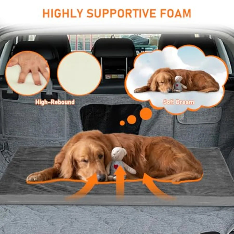 Dog Bed Mat for Car Backseat Non-Slip Waterproof Car Seat Mat for Dogs and Pets with 2-Inch Thick Foam and Easy Clean Dog Pad Cushion