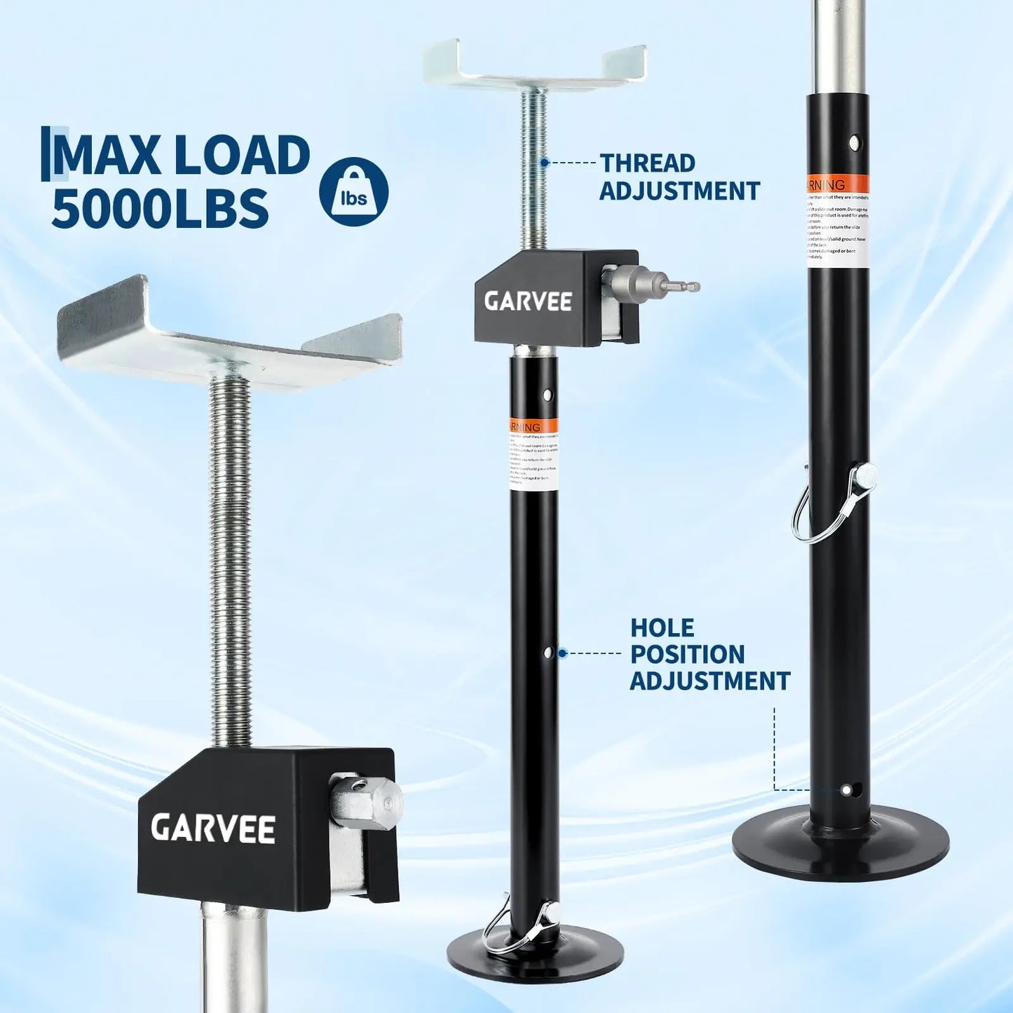 RV Slide Out Stabilizer Jacks Heavy Duty 5000 LB Adjustable 21-34in Quick Lift Drill Crank Support Travel Trailer RV Camper Stand