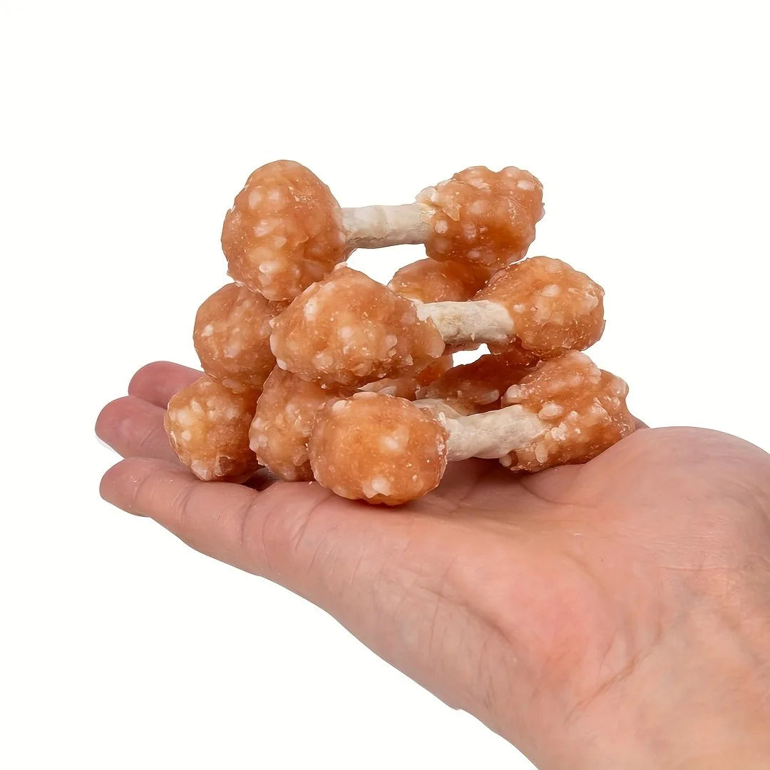 Dog Chicken Dumbbells, Small Dogs, Medium Pets, And Large Breeds Chicken Dog Snacks, Natural Dog Snacks, Rice Dog Snacks, Healthy, High Protein, Long-lasting, Dog Training Reward Snacks