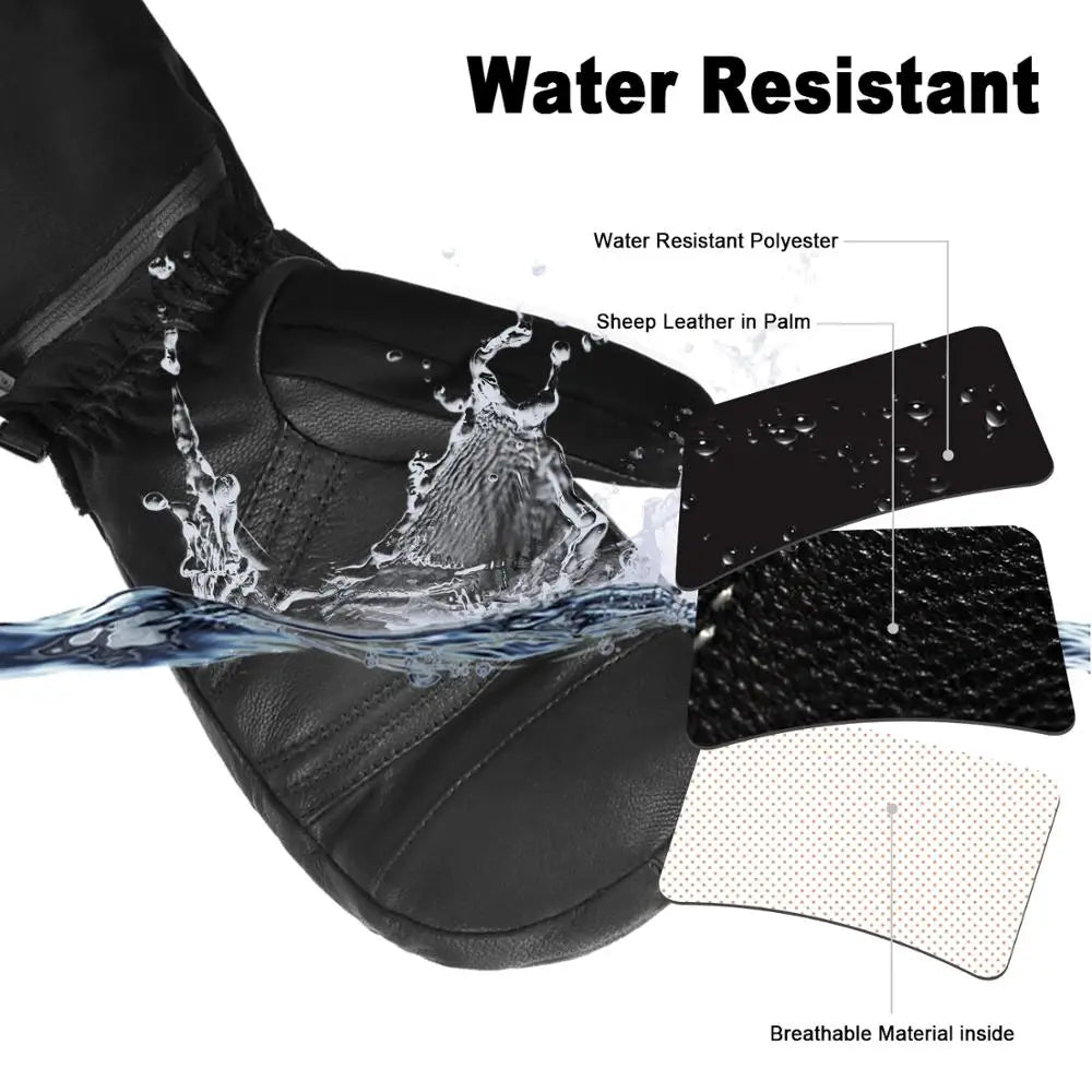 All Finger Mittens Heated Gloves Touch Phone Waterproof Windproof Battery Electric Heated Skiing Gloves Men Women Thermal