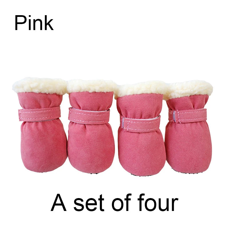 Winter Waterproof Dog Boots, 4Pcs Non-Slip Pet Shoes for Small Dogs, Outdoor Warm Puppy Socks, Dog Booties Accessories