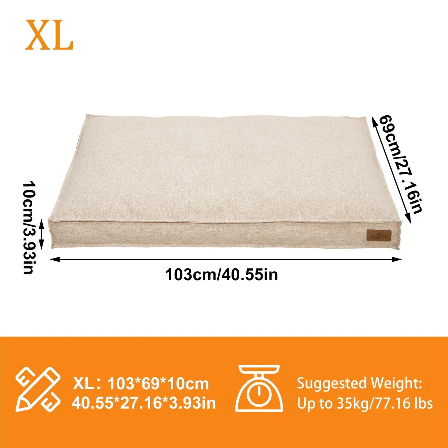 M-2XL Dog Beds Crate Pad for Medium/Large Dogs Pet Mat Ultra Soft Cozy Sleeping Kennel Pad Linen Cover Foam Base