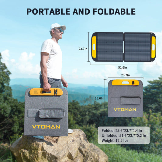 VS110 Solar Panel for JUMP 600X Power Station Portable Waterproof Foldable Solar Panel Outdoor Emergency Backup 110W