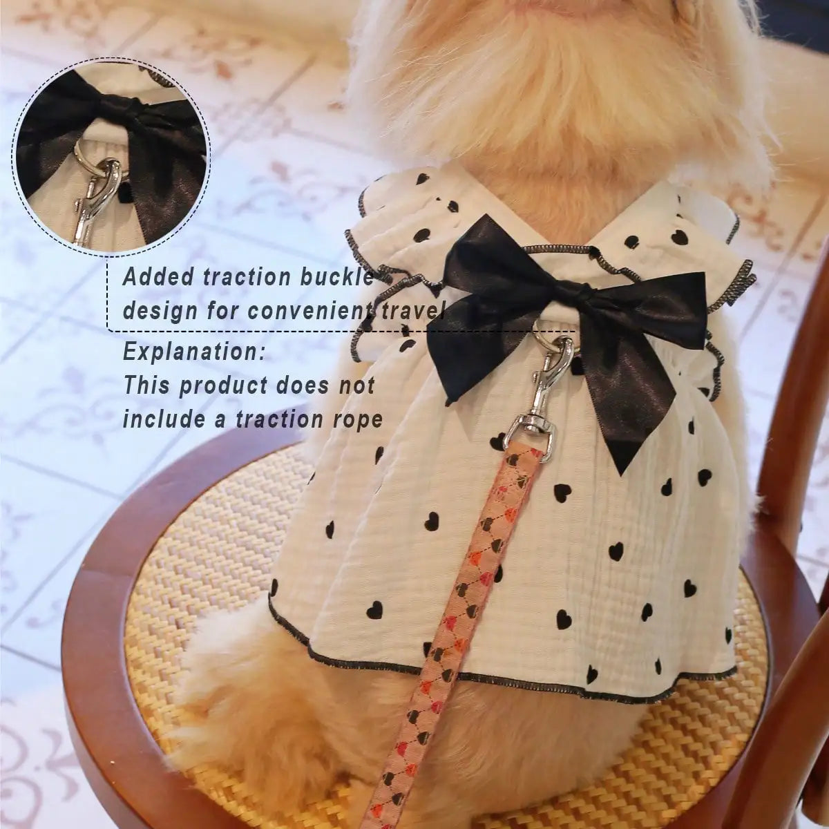 Pet Dresses And Supplies For Spring And Summer, Suitable For Dogs And Cats Like Teddy, Bichon Frise, And Pomeranian. Features Include Cute Love-Themed Dog Outfits.