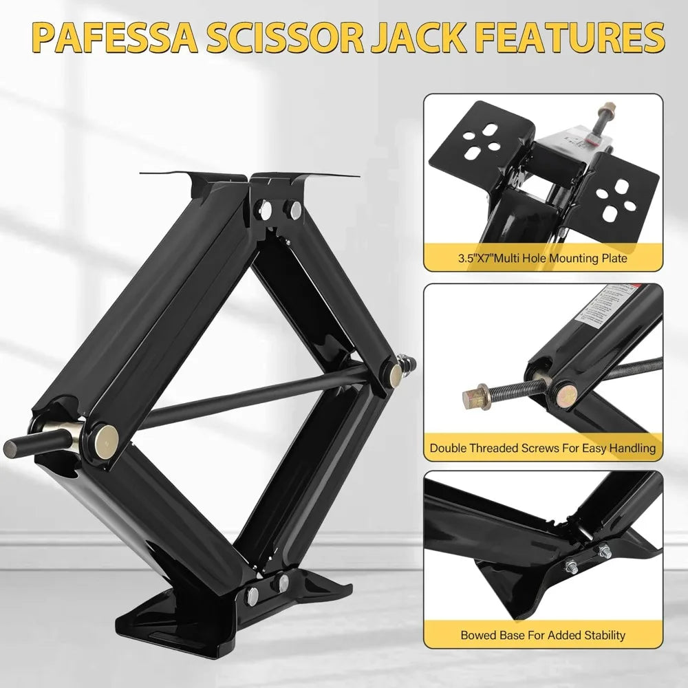 RV Scissor Jack Stabilizer 6500 lb Heavy Duty 24 RV Trailer Stabilizer Leveling Scissor Jack for RV Camper with Crank Handle