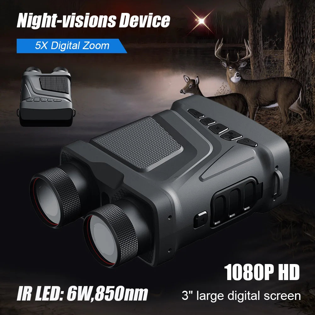 R12 5x Digital Zoom Infrared Night-Vision Binocular Telescope 1080p 300m Night-Vision Device For Outdoor Camping
