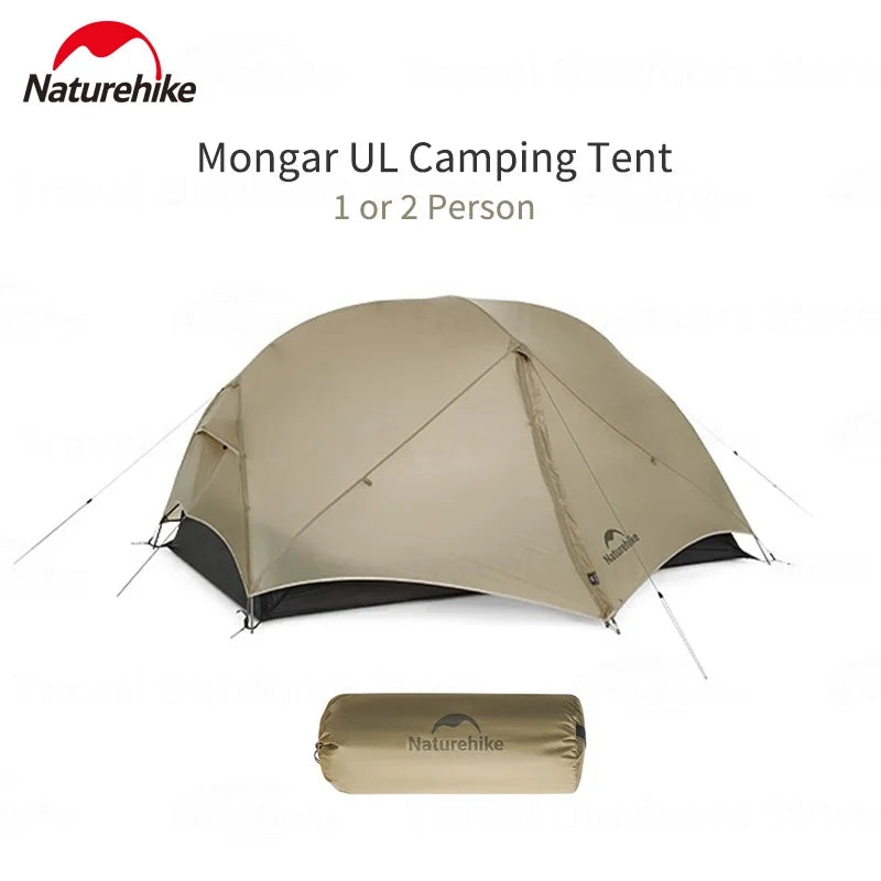 Mongar UL Camping Tent 15D Nylon Lightweight 1 or 2 People 3 Seasons Tent Waterproof Portable Outdoor Tent With Mat