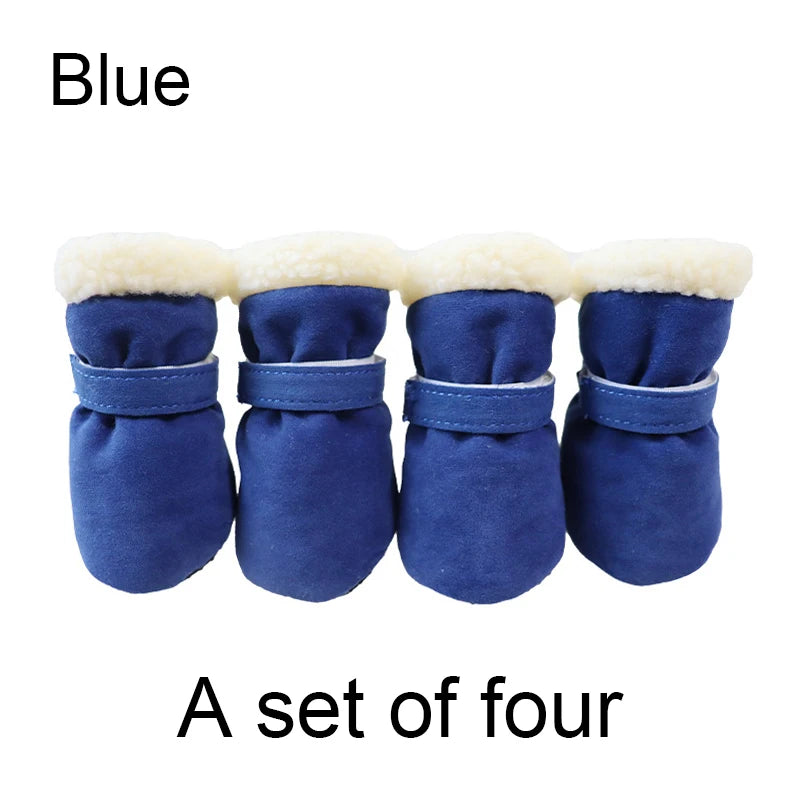 Winter Waterproof Dog Boots, 4Pcs Non-Slip Pet Shoes for Small Dogs, Outdoor Warm Puppy Socks, Dog Booties Accessories