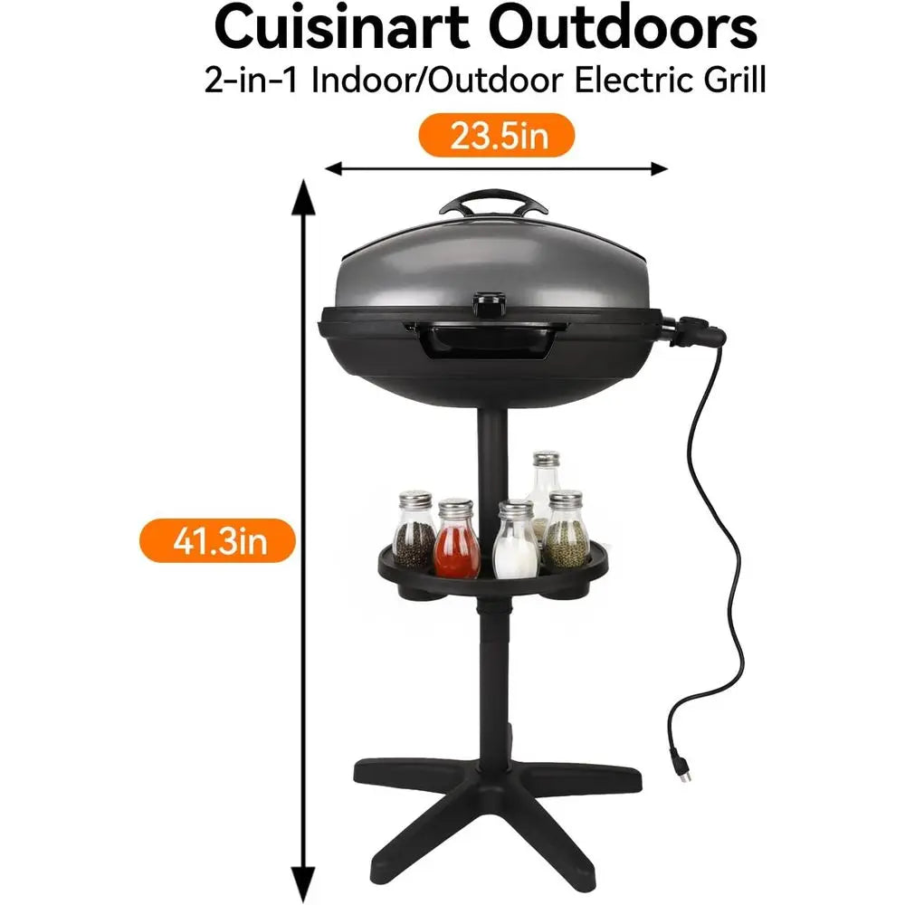 Portable Non-Stick Electric Grill for Indoor & Outdoor Use, 1500W with Smart Temp Control, Ideal for Balcony, Backyard, and Camping