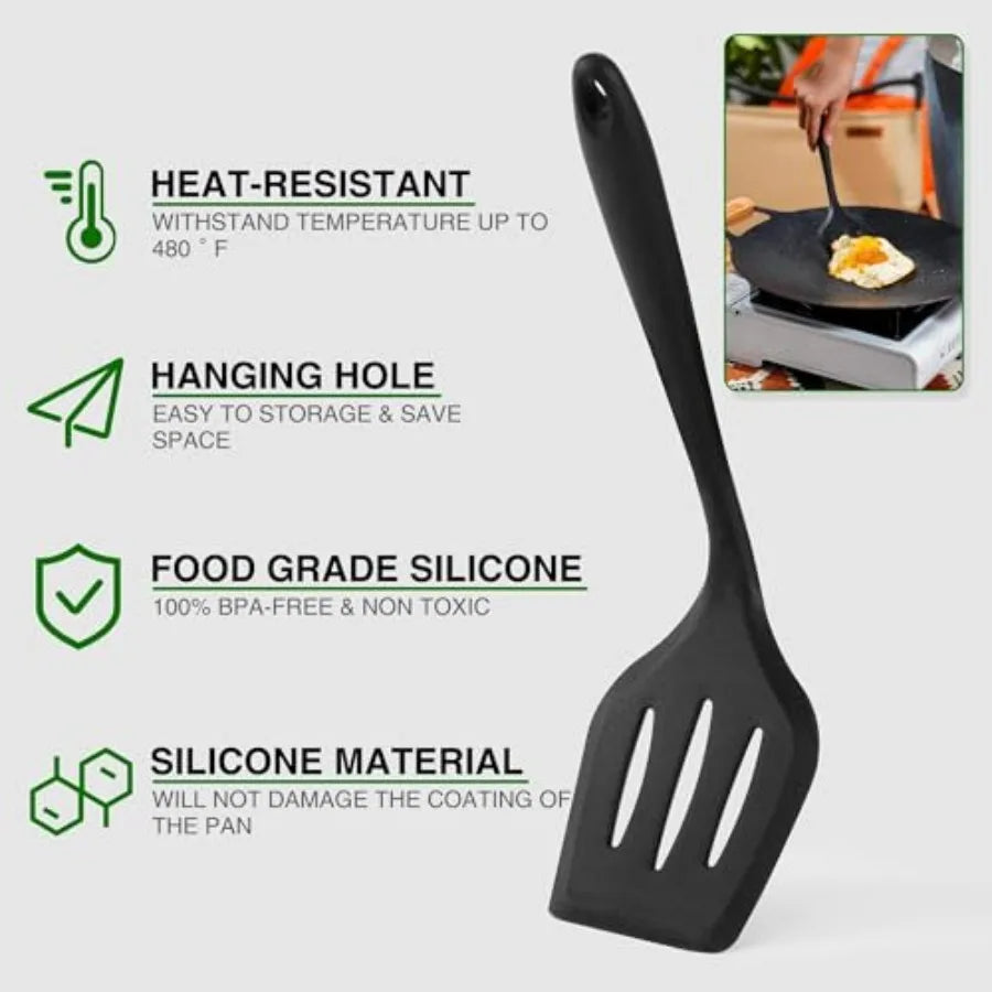 Camping Essentials Cookware Cooking Utensils Set - Portable Camp Kitchen Mess Kit Outdoor Accessories, Stainless Steel and Silicone