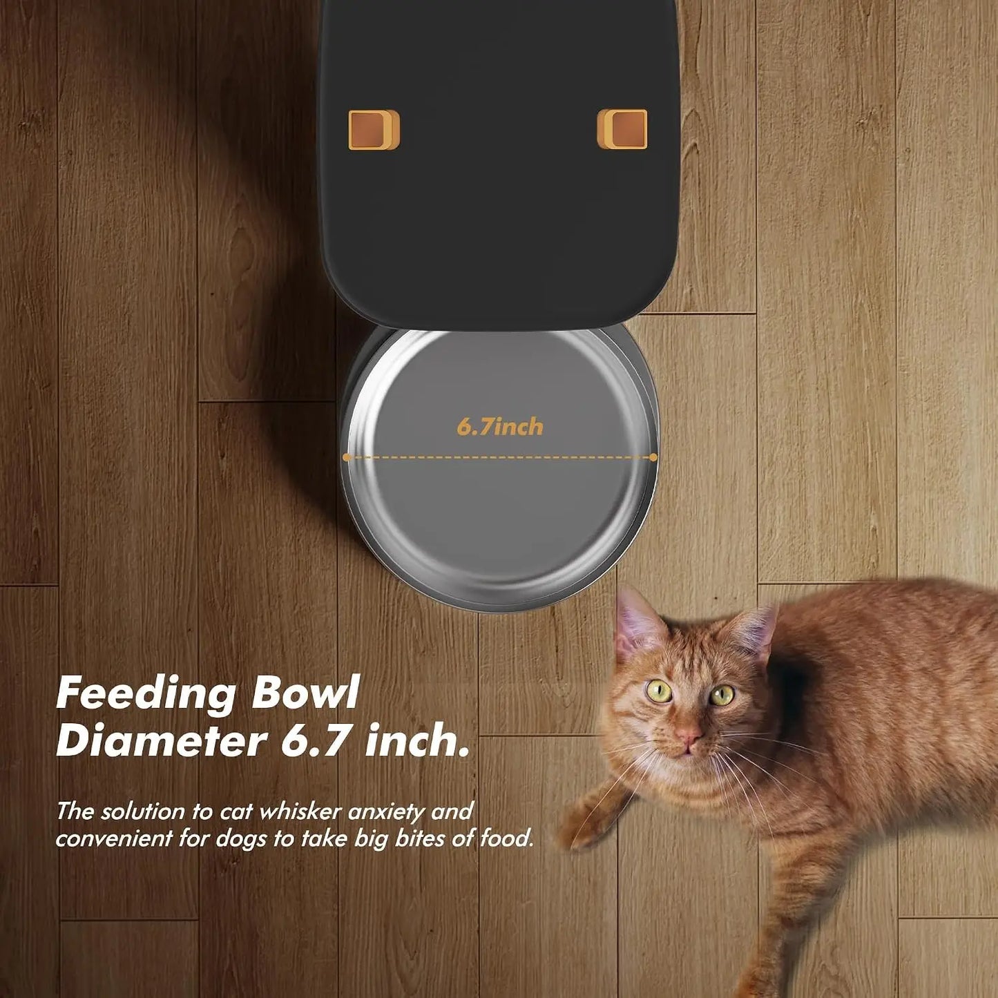 8L Automatic Dog Feeder, Smart Pet Food Dispenser with Key Control, Voice Recorder, Dual Power Supply, Timed Auto Cat Feeder with Stainless Steel Bowl