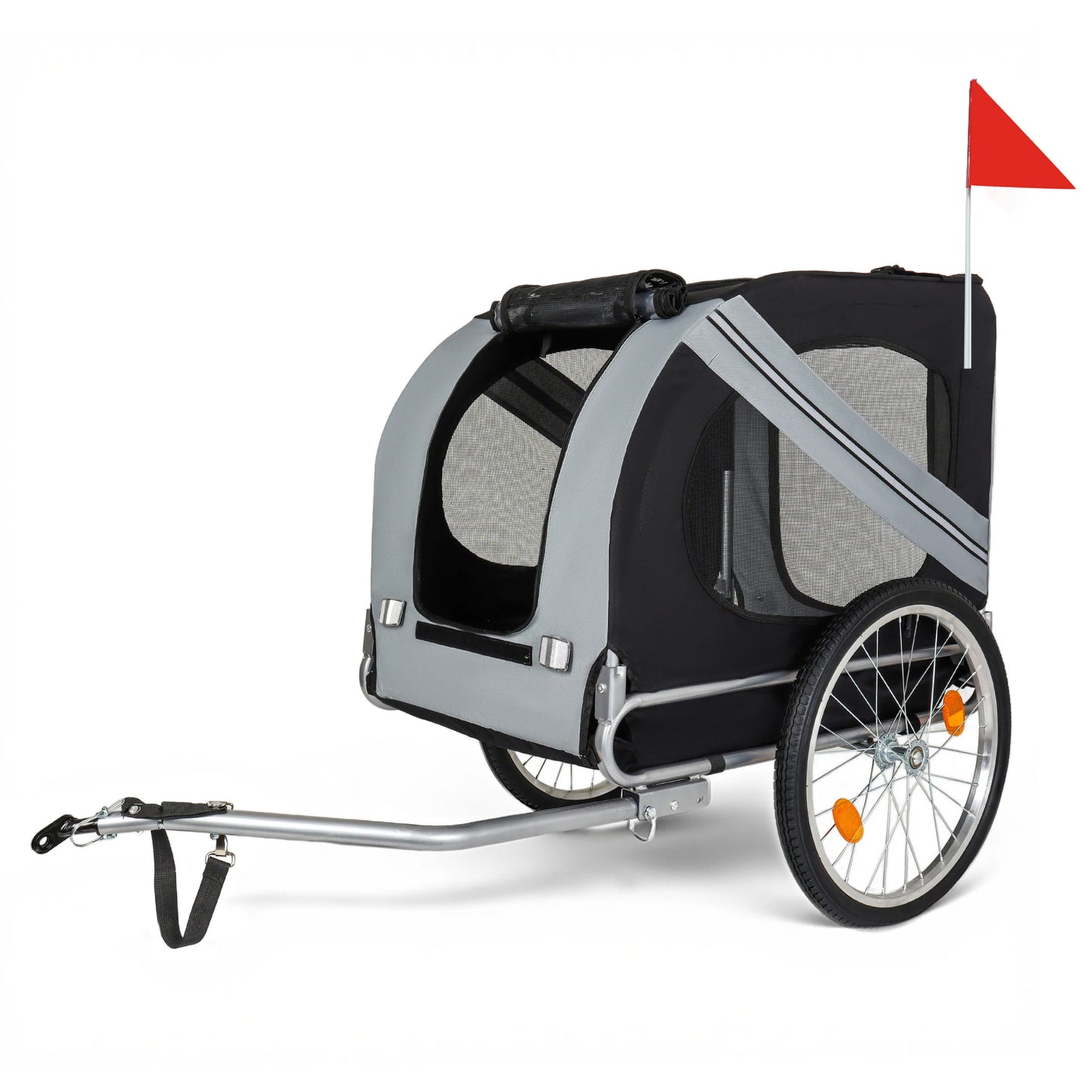 2-in-1 Bike Trailer & Push Cart for Pets - All-Terrain Pet Carrier & Durable Steel Frame, 66LB Capacity for Cycling, Camping