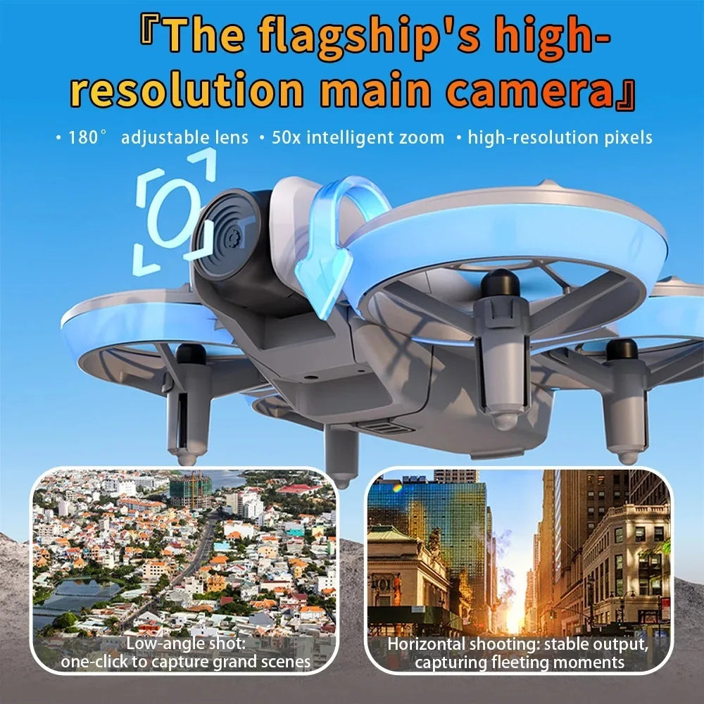 Screen-Controlled Aerial Drone with Dual Cameras, Optical Flow Positioning, Remote Control and RGB Lights - RC Flying Toy