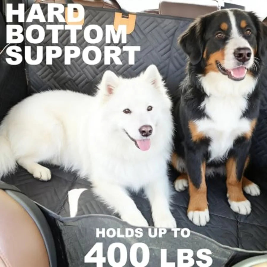 Dog Car Seat Cover 600D Heavy Duty Waterproof Pet Back Seat Extender with Hard Bottom Nonslip Scratch Proof Dog Hammock Machine