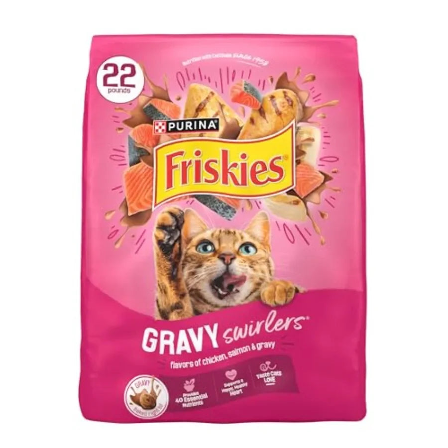 Gravy Swirlers with Flavors of Chicken, Salmon, and Gravy Dry Cat Food - 22 lb. Bag
