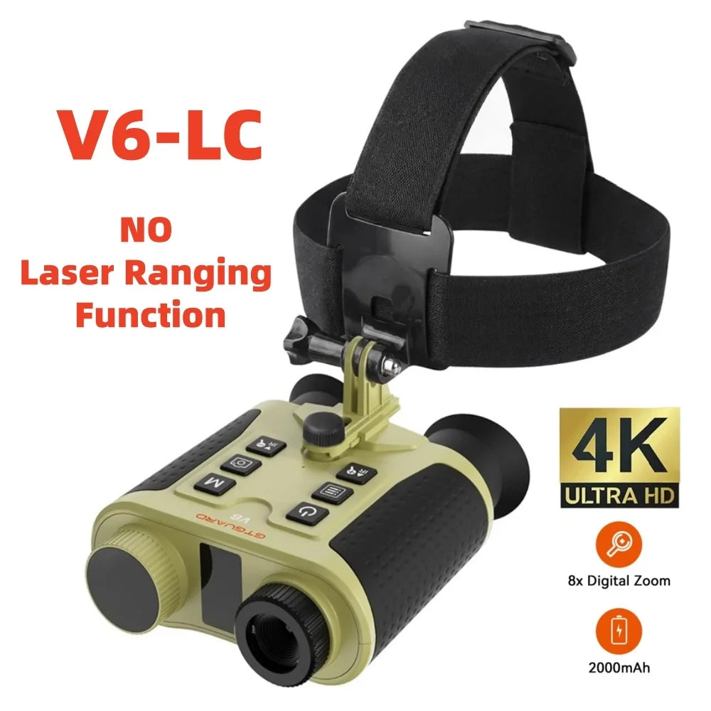 V6 PRO Infrared 4K Night Vision Binoculars Goggles 8X Digital Zoom 300M Full Darkness Photo & Video Telescope for Hunting