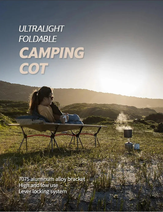 Folding Camping Cot Height Adjustable Ultralight Backpacking Cot Portable Outdoor Travel Camping Bed Tent Bed