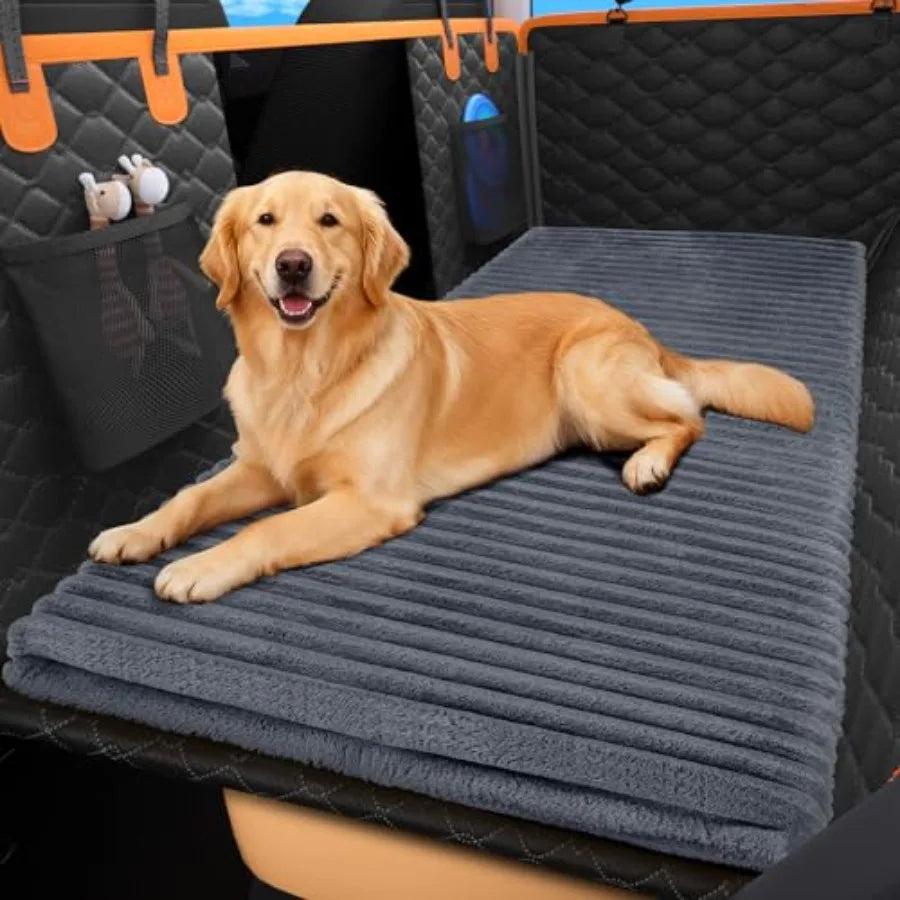 Backseat Pet Bed Mat Non-Slip Dog Bed for Car Back Seat Washable Travel Pet Mat with Removable Cover Dog Seat Covers Protector