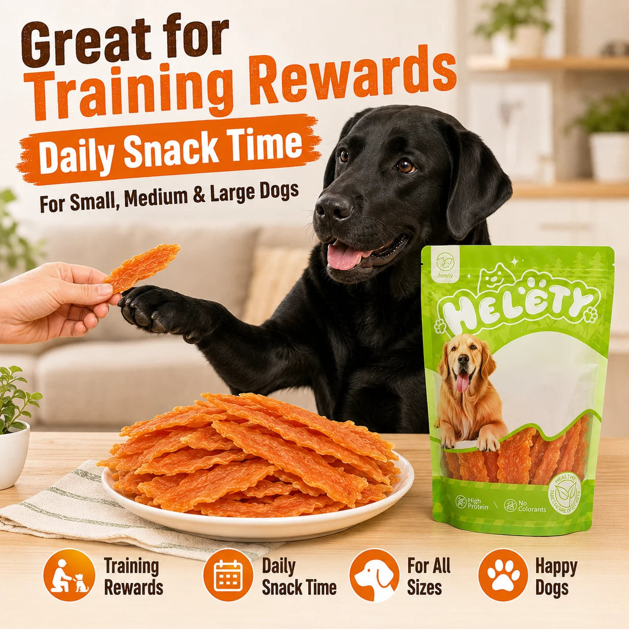 Pet Dog Snack Dental Chew – Chicken Jerky, Extra Large Value Pack, 530g,Dog Treats