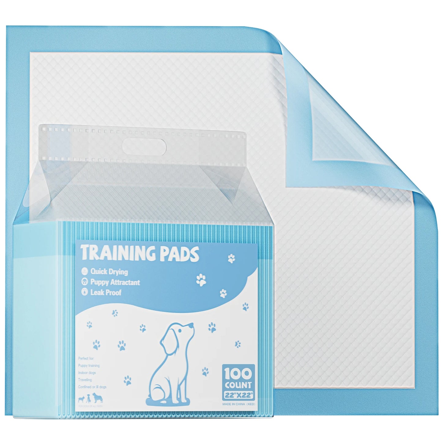 150 Count 22' X 22' Super Absorbency Disposable Underpads Leakproof Quick Drying Disposable Pads for Dogs Puppy Cat Pee Pads