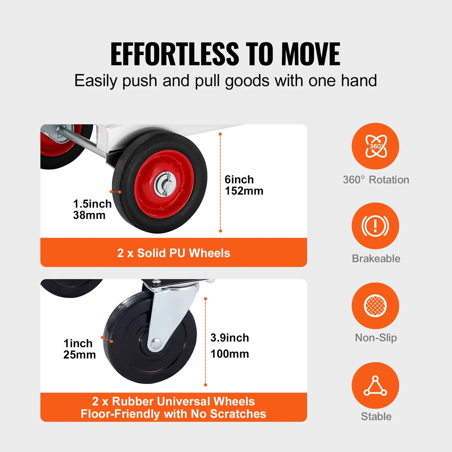 400 lbs Folding Hand Truck Lightweight Dolly with Wheels Foldable Luggage Utility Cart for Warehouse Transport Moving