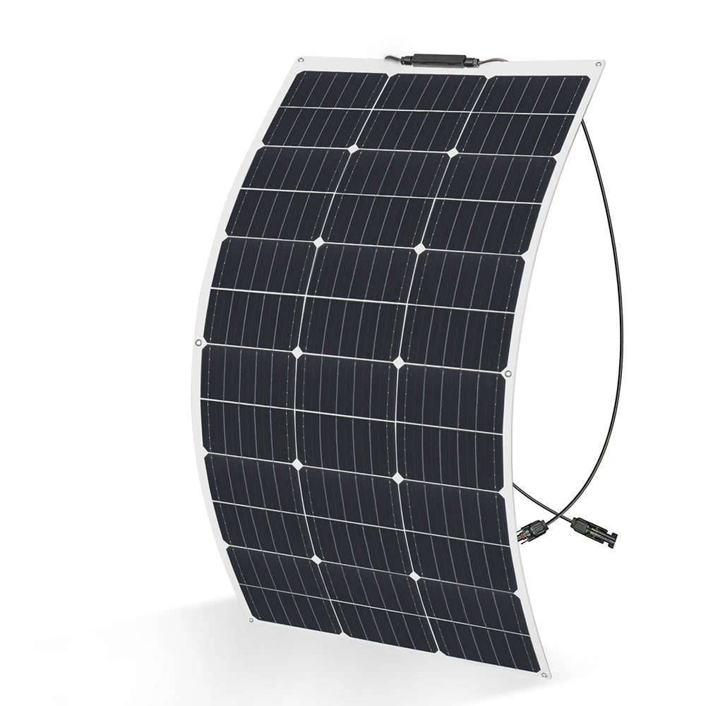 200W Solar Panels 100W Solar Panel 12V Solar Panel Kit 300W Flexible Solar Battery for RV Boat Cabin Tent Car Trailer Battery