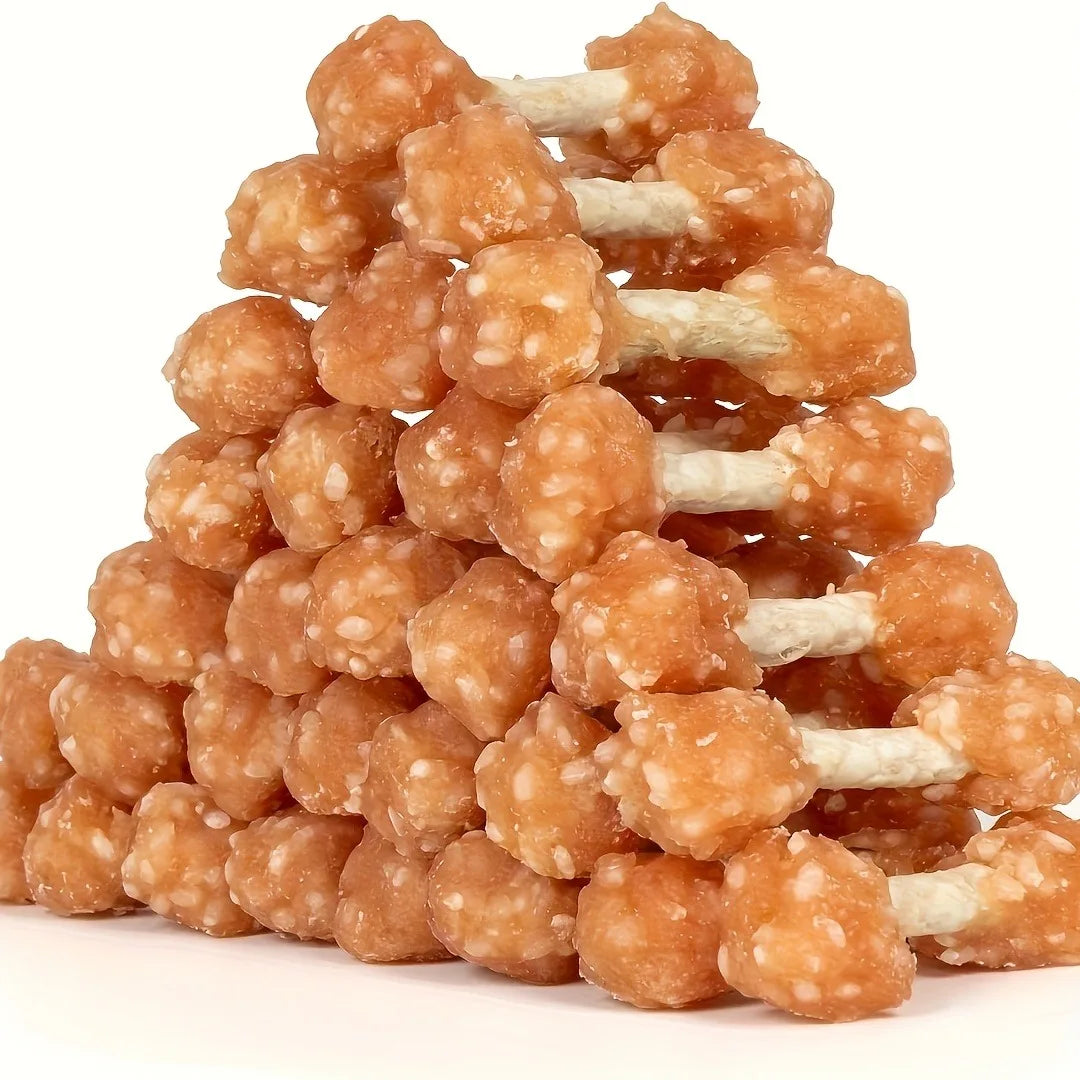 Dog Chicken Dumbbells, Small Dogs, Medium Pets, And Large Breeds Chicken Dog Snacks, Natural Dog Snacks, Rice Dog Snacks, Healthy, High Protein, Long-lasting, Dog Training Reward Snacks