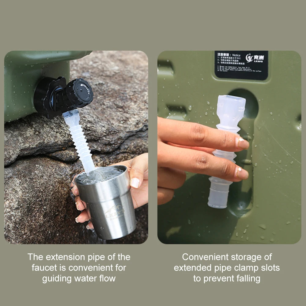 11L Camping Bucket Water Storage Large Capacity Portable Camp Water Bag with Detachable Faucet for Camping Fishing Picnic Hiking