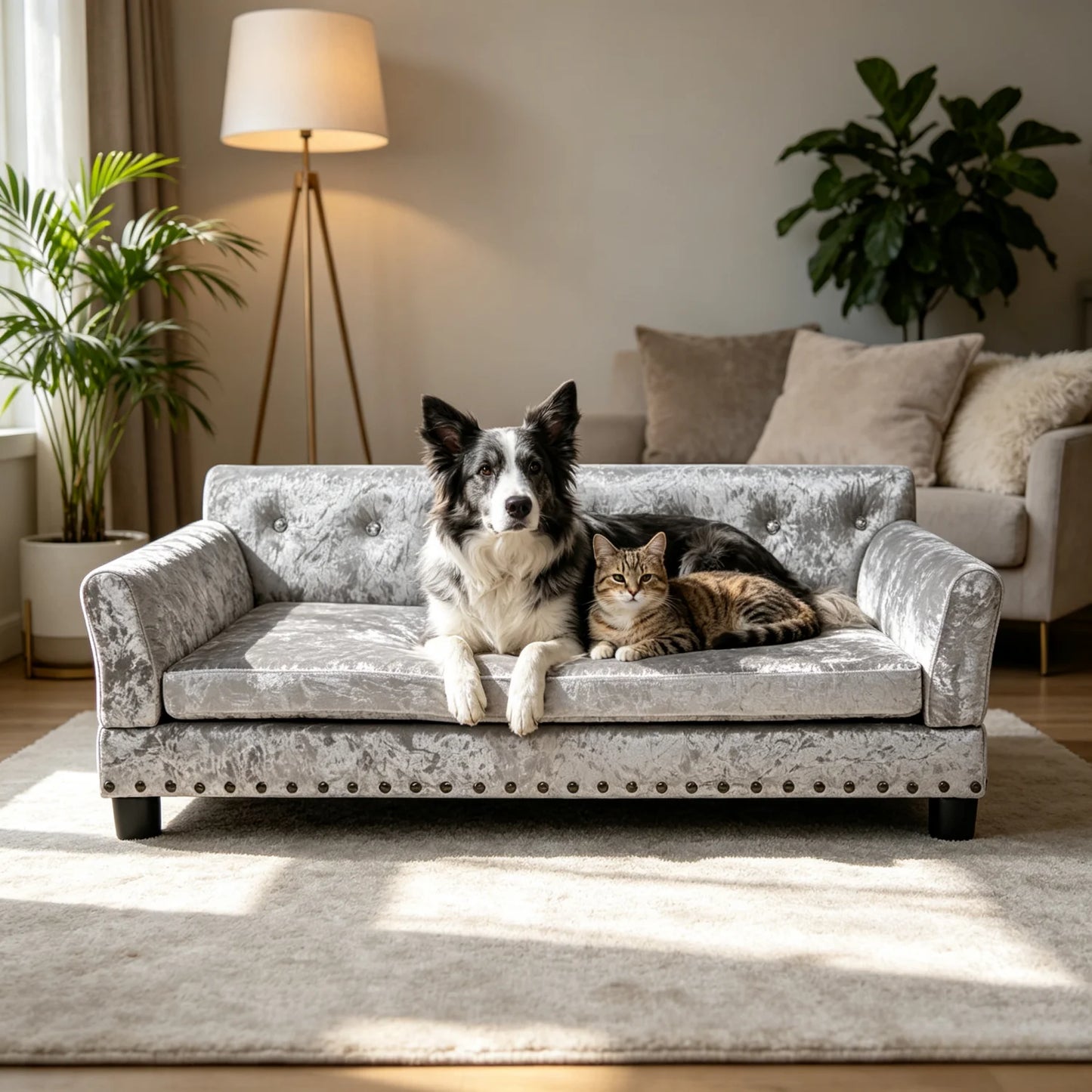 Extra Large Dog Sofa Couch Bed for Medium to Large Dogs Elevated Pet Sofa Lounge Furniture Removable Sponge Cushion
