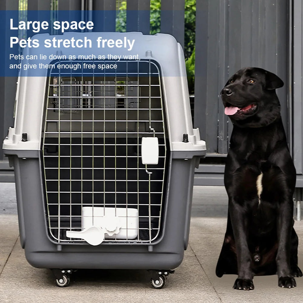 Pet Carrier Airline-Friendly Dogs Case Portable Trolley Pet Cage Dog Cat Airline Travel Crates Wire Door Kennel Pets Air Box
