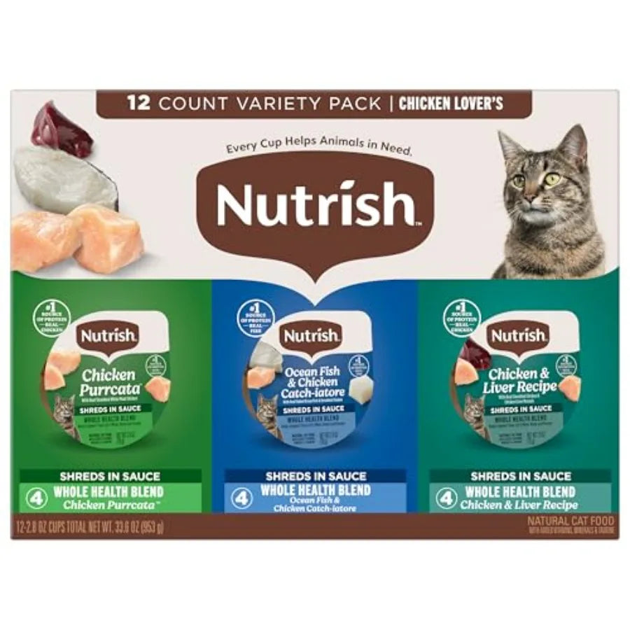 Grain-Free Lover's Whole Health Blend Variety Pack Wet Cat Food. Cup, 12 Count