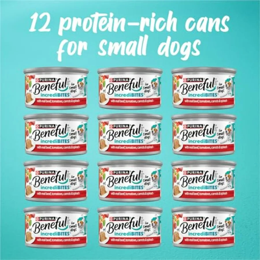 Small Breed Wet Dog Food, Incredibites Loaf With Real Beef Recipe - Pack of 12 3 oz. Cans